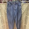 Vintage 80s Pepe tapered jeans with turn ups front view