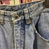 Vintage 80s Pepe tapered jeans with turn ups front view Waist band
