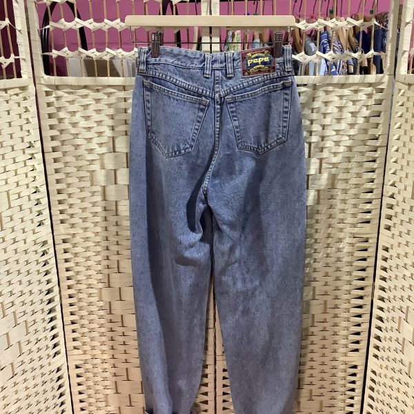 Vintage 80s Pepe tapered jeans with turn ups back view